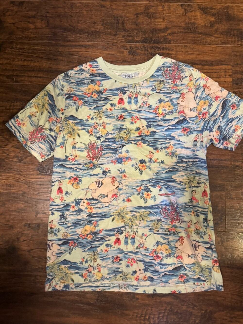 Polo Ralph Lauren Hawaiian Print Short Sleeve Crew Neck T-Shirt Multicolor YXL